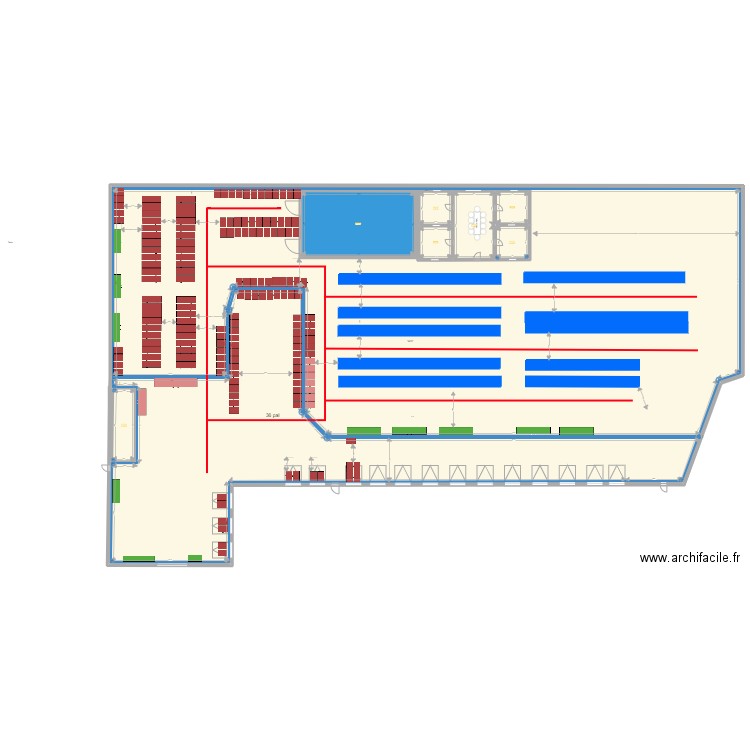 Plan frigo V3. Plan de 8 pièces et -1204 m2