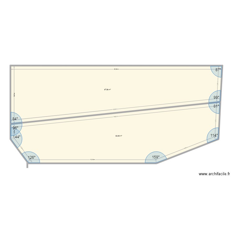 terrin. Plan de 2 pièces et 171 m2