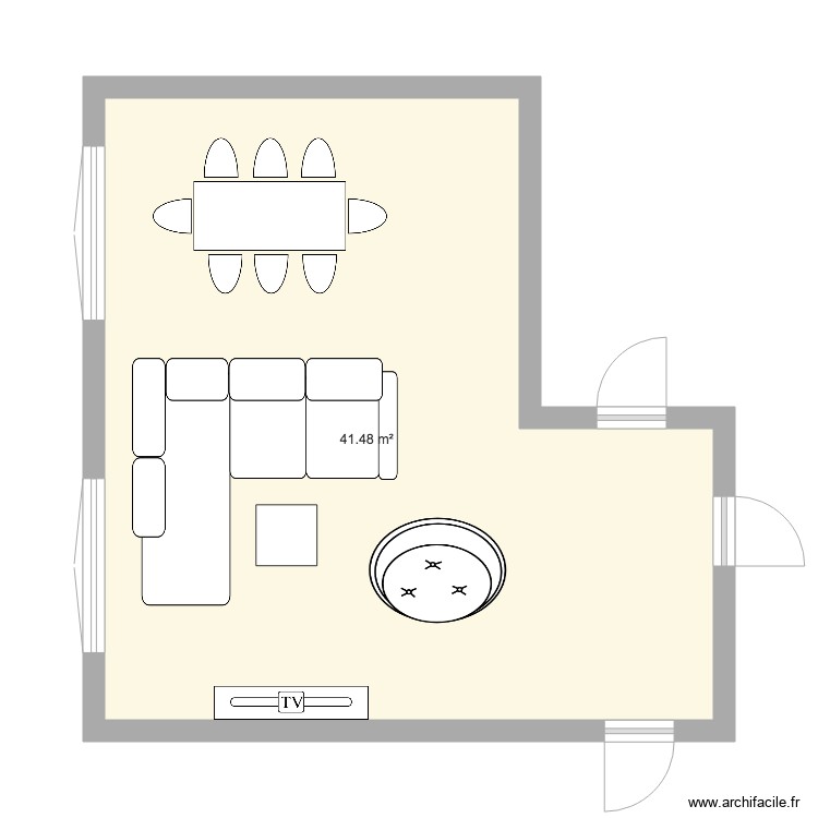 salon salle à manger - Plan dessiné par nanous