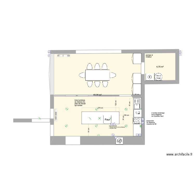 cuisine filolie 9. Plan de 2 pièces et 45 m2