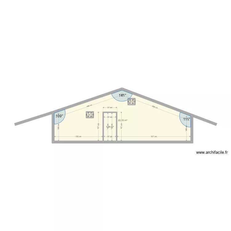 Facade arriere existante. Plan de 