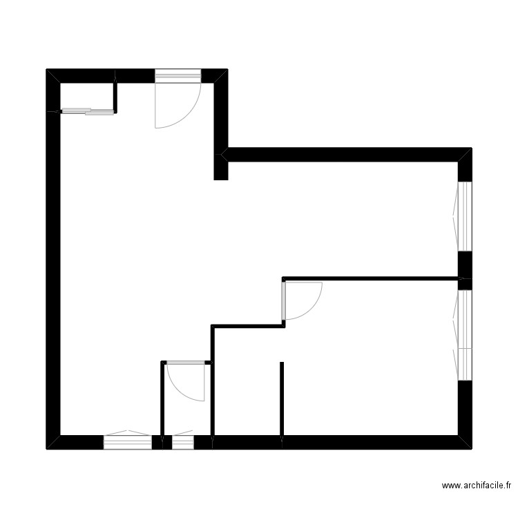 Servan. Plan de 4 pièces et 42 m2