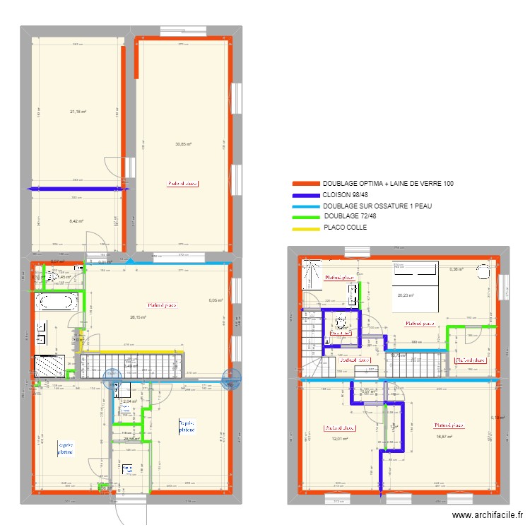 plan b. Plan de 23 pièces et 187 m2