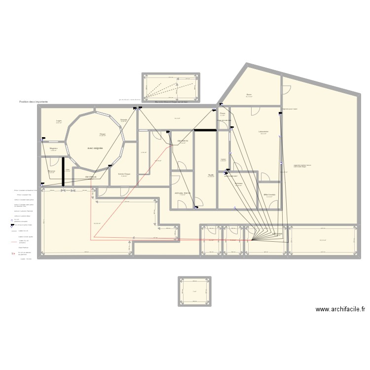 V2 Paris Saint Mard pour Calvin . Plan de 28 pièces et 436 m2