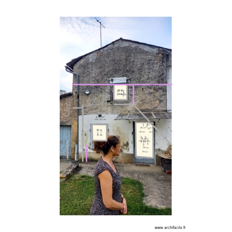 Façade sud est Pujols sur Ciron. Plan de 0 pièce et 0 m2
