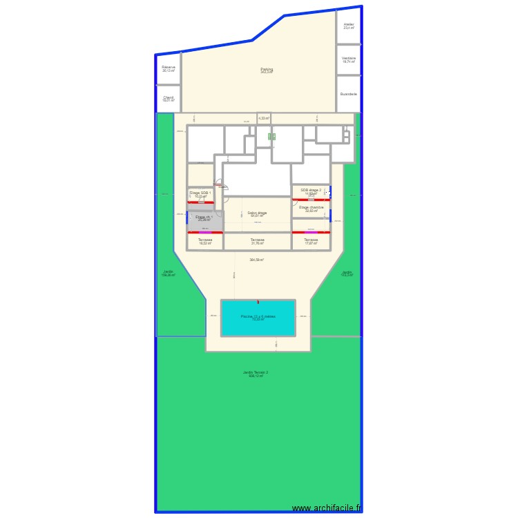 A LG 98. Plan de 103 pièces et 7111 m2