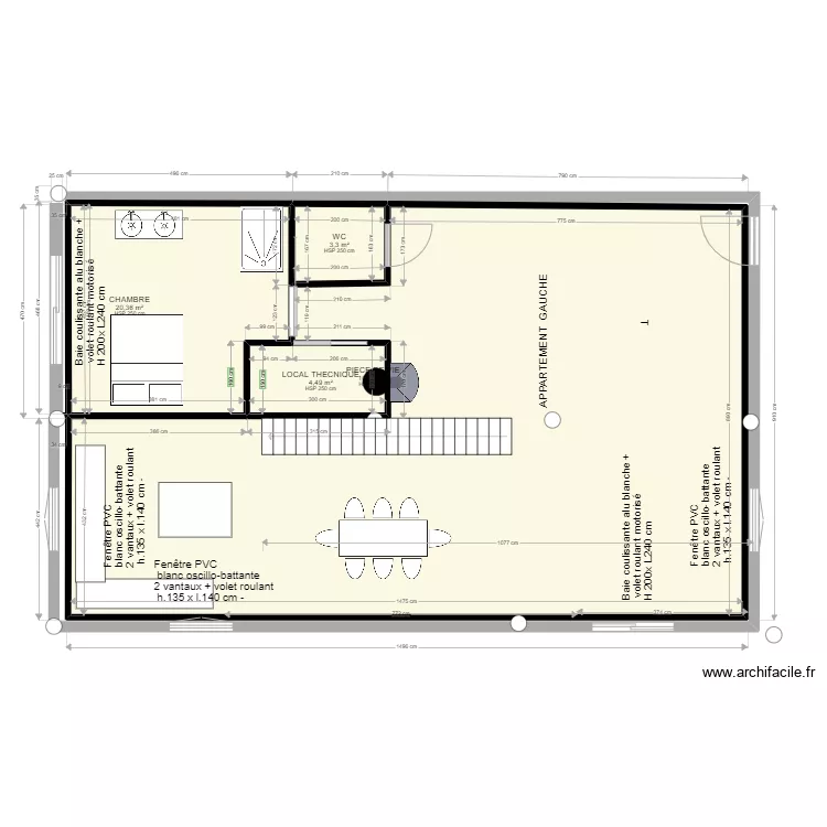 PLAN MESURE APPARTEMENT GAUCHE PIECES F. Plan de 