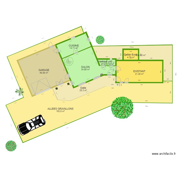 PLAN DESSINATEUR plan de masse 3. Plan de 0 pièce et 0 m2