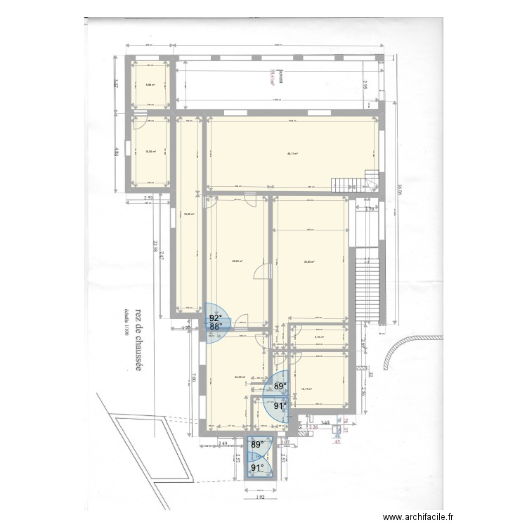 FOURQUET étage 08/03/22. Plan de 17 pièces et 385 m2