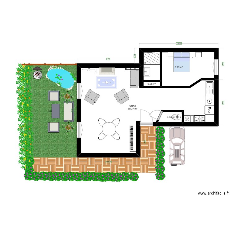 IPMR. Plan de 4 pièces et 40 m2