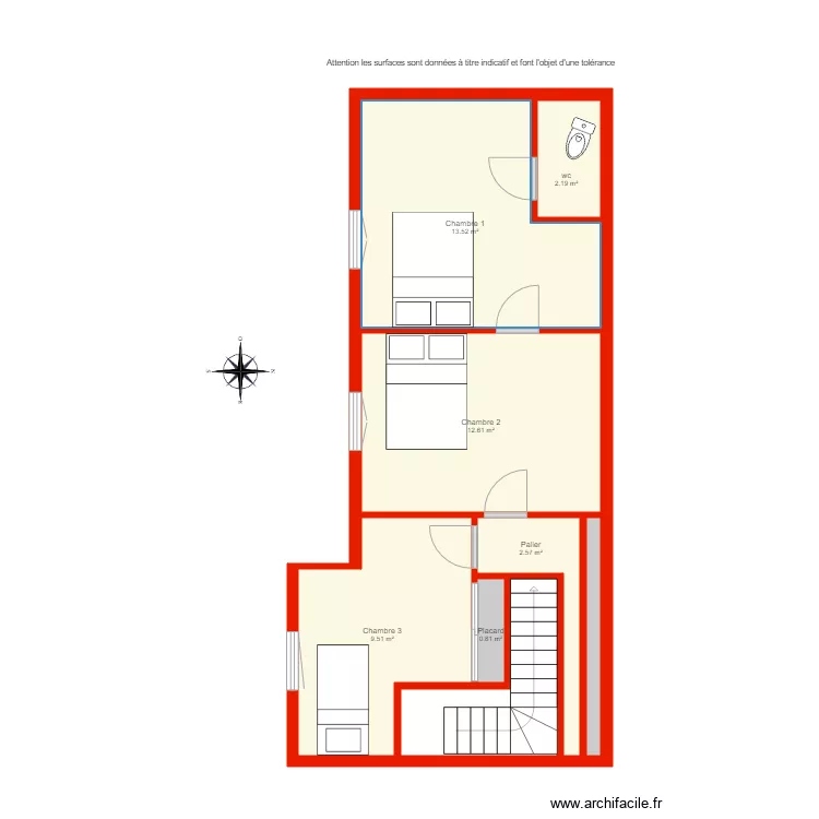 BI 2555 &eacute;tage non c&ocirc;t&eacute;. Plan de 
