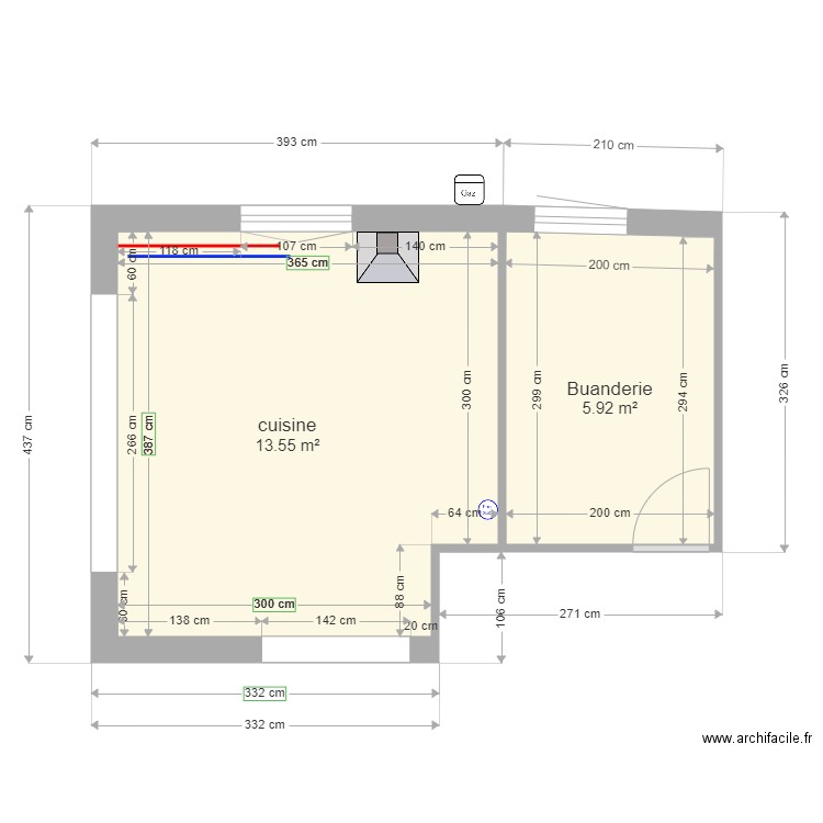 cuisine cotes. Plan de 0 pièce et 0 m2