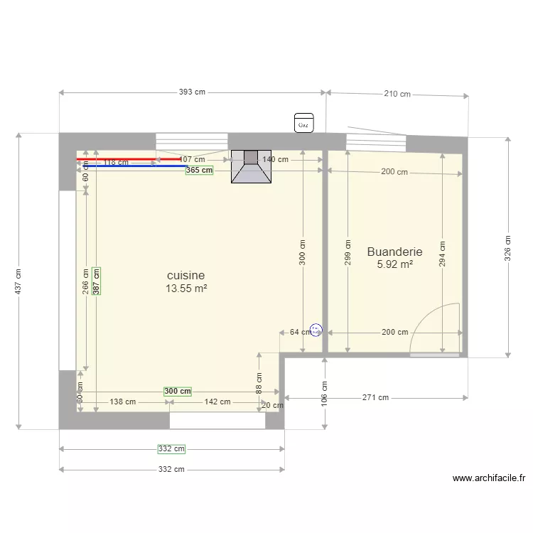 cuisine cotes. Plan de 