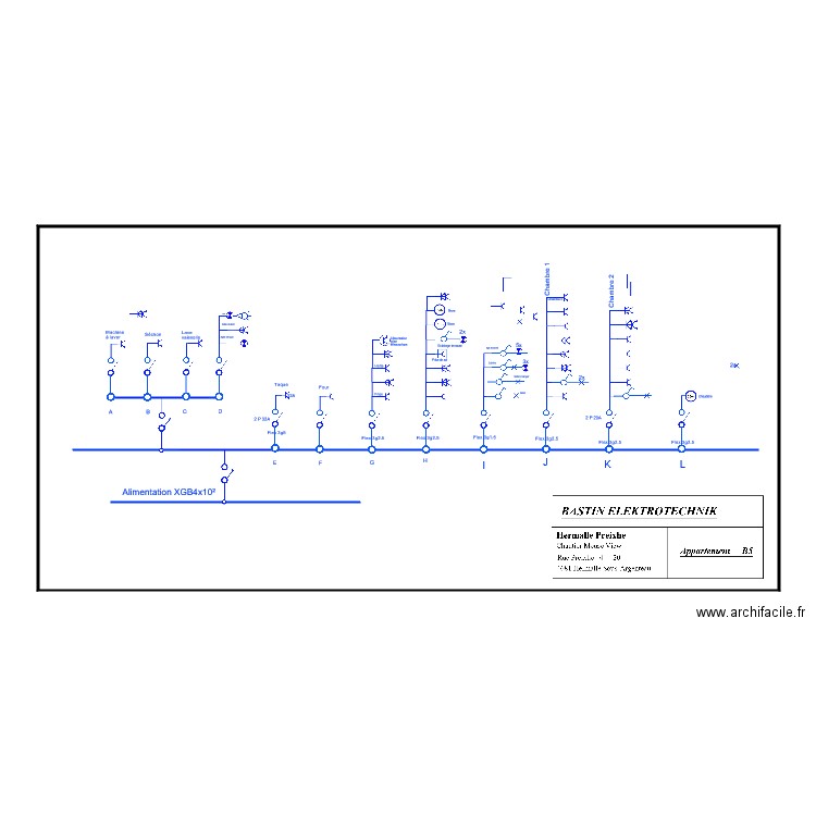 Appartement B5 Schema unifila. Plan de 0 pièce et 0 m2