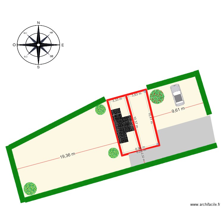 PLAN DE MASSE CATHY. Plan de 1 pièce et 71 m2