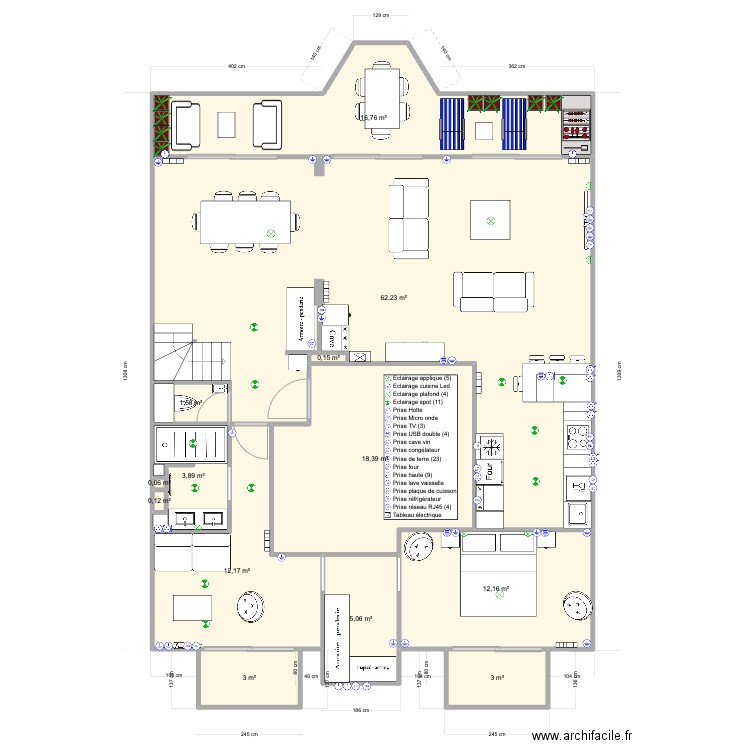 Pornichet De Gaulle RDC peu modifV1. Plan de 0 pièce et 0 m2