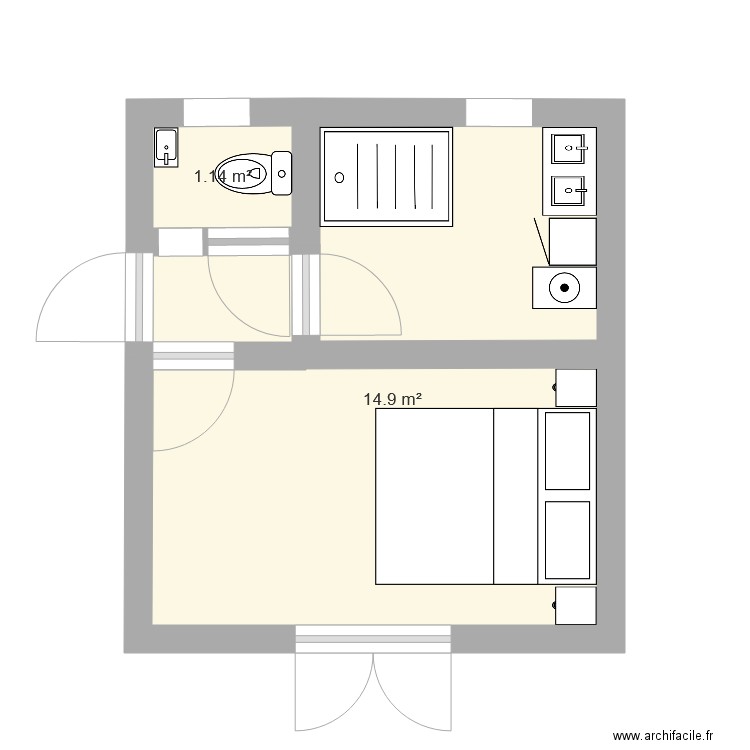 Extension bis salle d eau version 1. Plan de 0 pièce et 0 m2