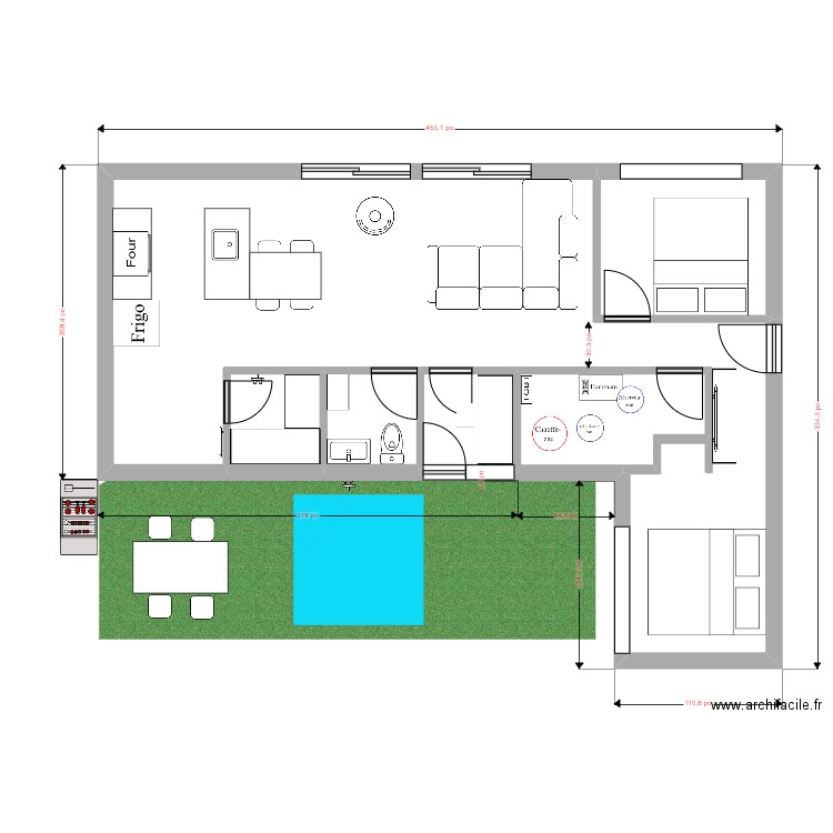 Spansu L. Plan de 6 pièces et 58 m2