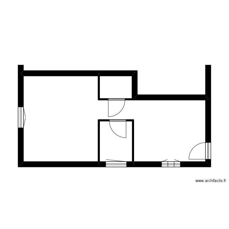 558 BORTUZZO. Plan de 2 pièces et 5 m2