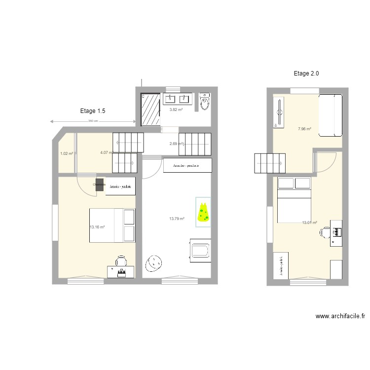 Extension 1er étage V12a. Plan de 0 pièce et 0 m2