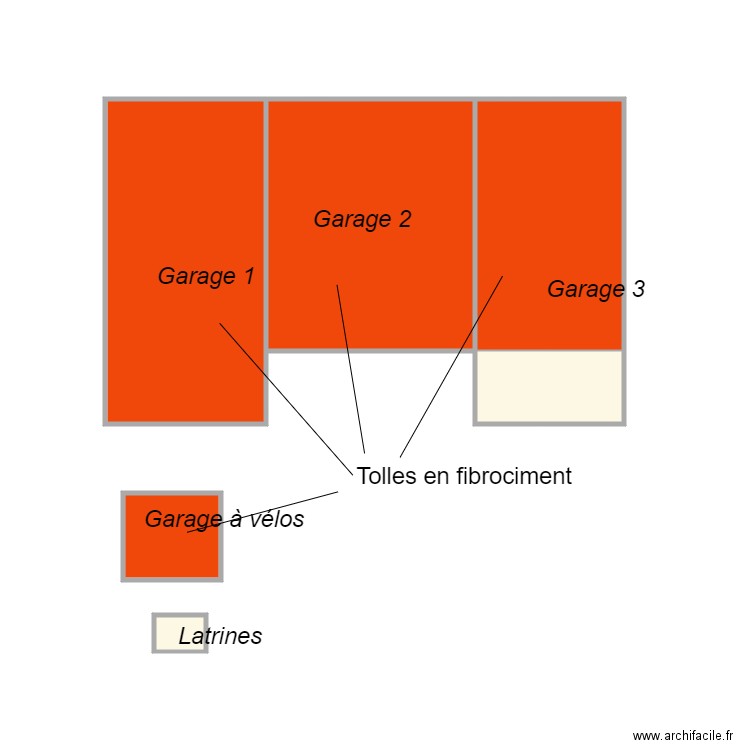 Croquis BASSAGAITS  garage. Plan de 6 pièces et 16 m2