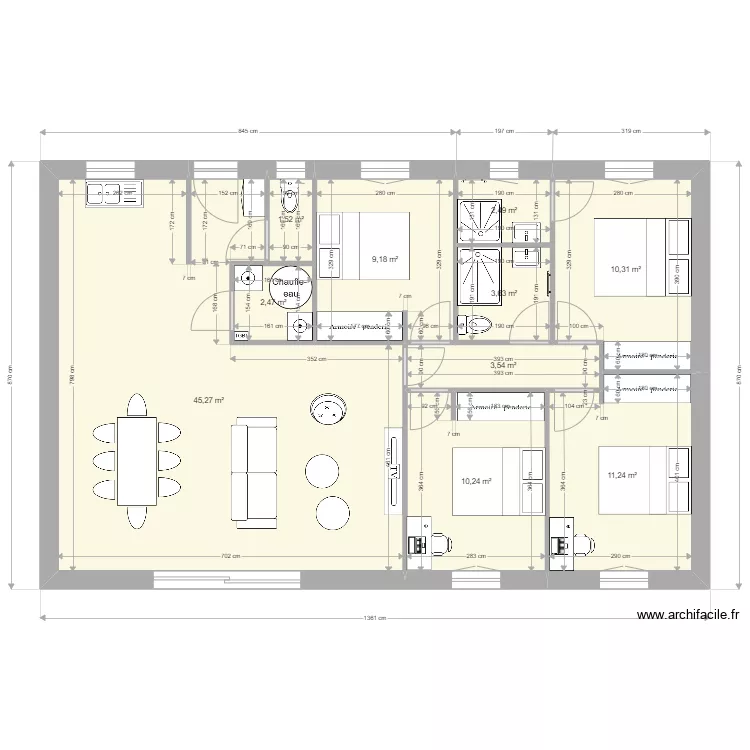 plan adapt&eacute; maison manon V2. Plan de 