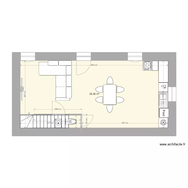 Immeuble labrugui&egrave;re appart 1 rdc. Plan de 