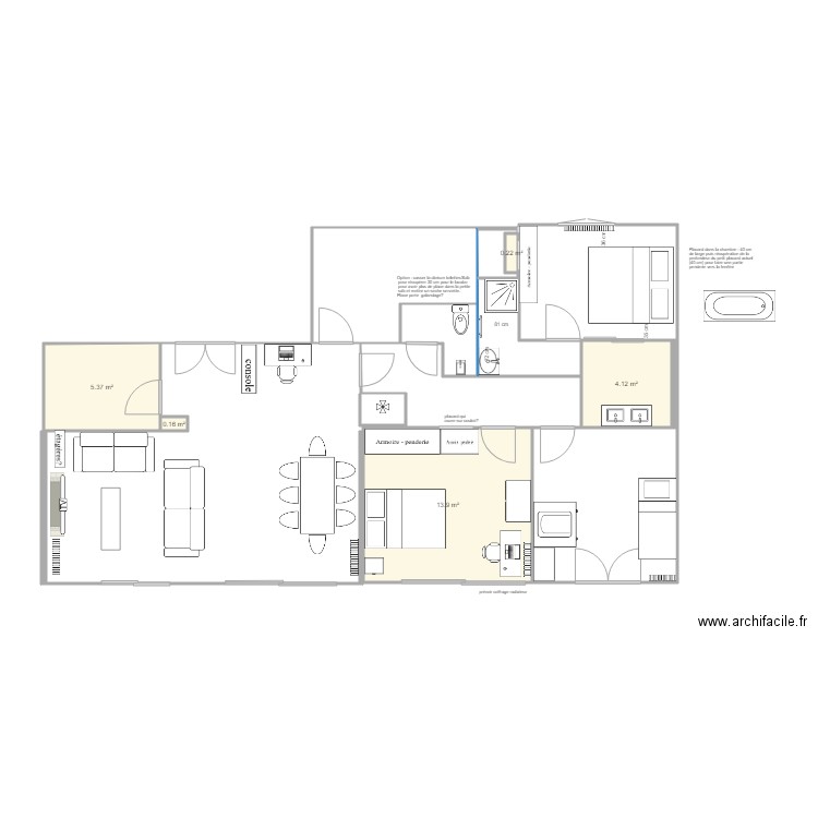 mini suite parentale plan 4. Plan de 0 pièce et 0 m2