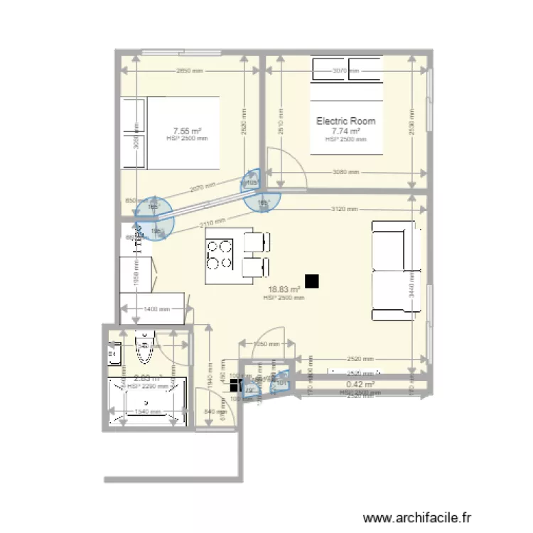 Appartement 01 Modification C mm. Plan de 