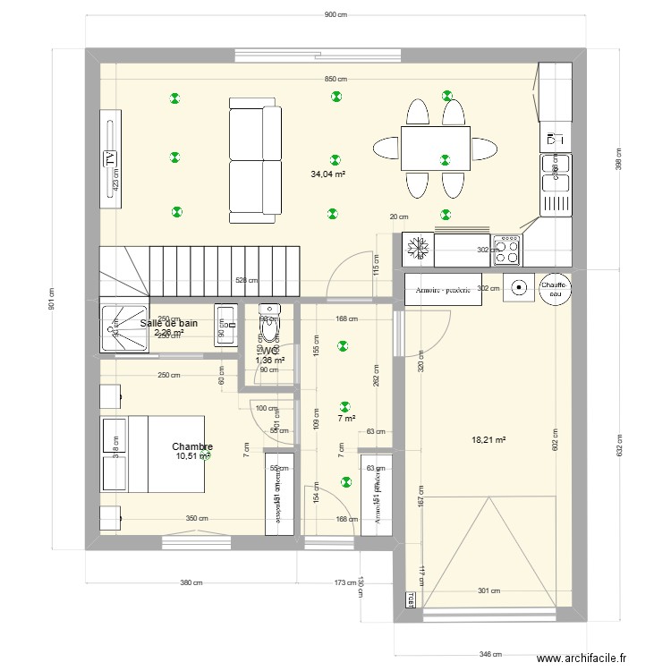 électricité. Plan de 11 pièces et 116 m2