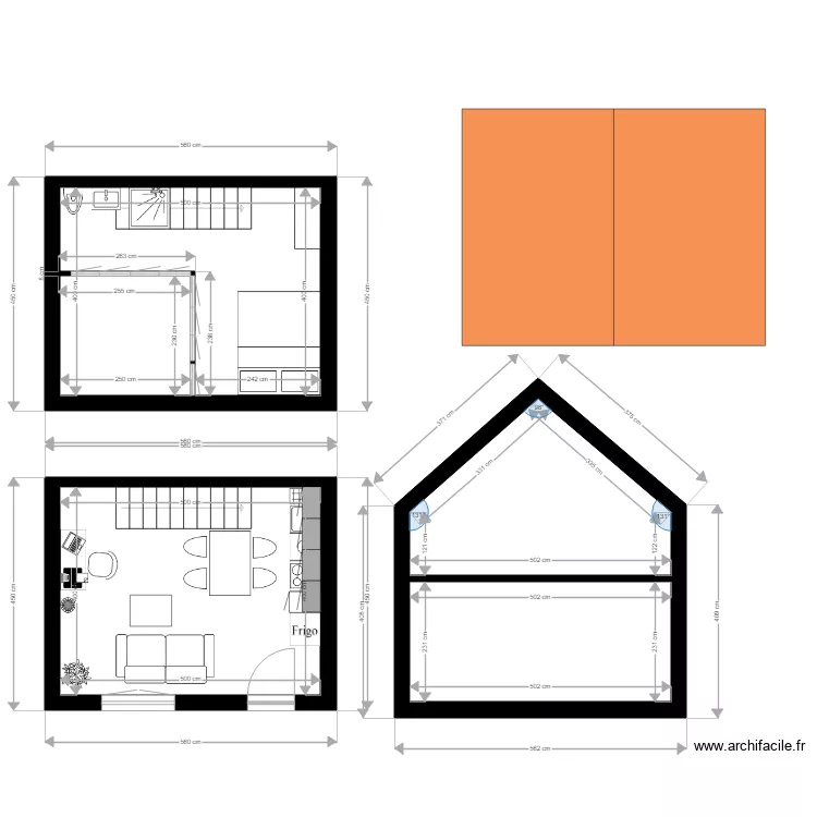 Plan 2d studio. Plan de 