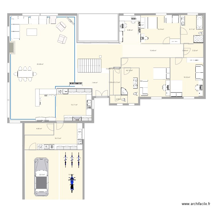 NLCH RDV meublé V2. Plan de 0 pièce et 0 m2