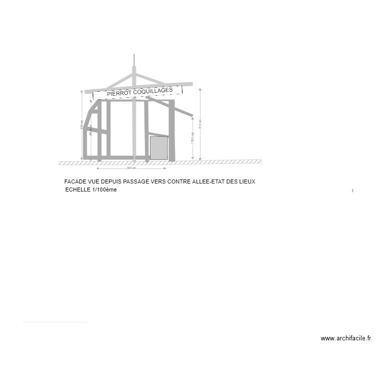 FACADE VUE COTE PASSAGE VERS CONTRE ALLEE ETAT DES LIEUX. Plan de 0 pièce et 0 m2