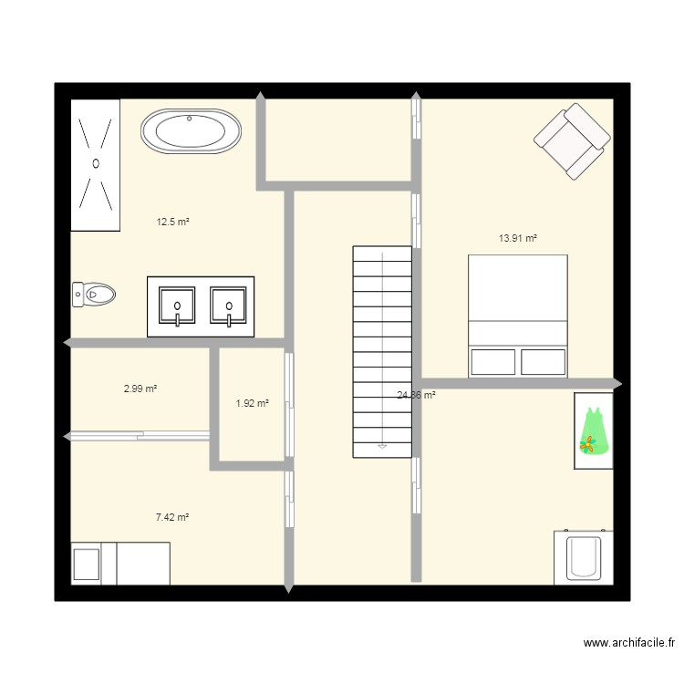 maison 2eime meubler. Plan de 0 pièce et 0 m2