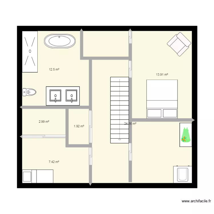 maison 2eime meubler. Plan de 