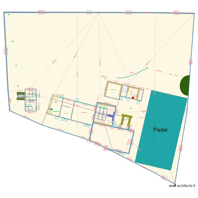 Projet Bikini Resort 6. Plan de 13 pièces et 1855 m2