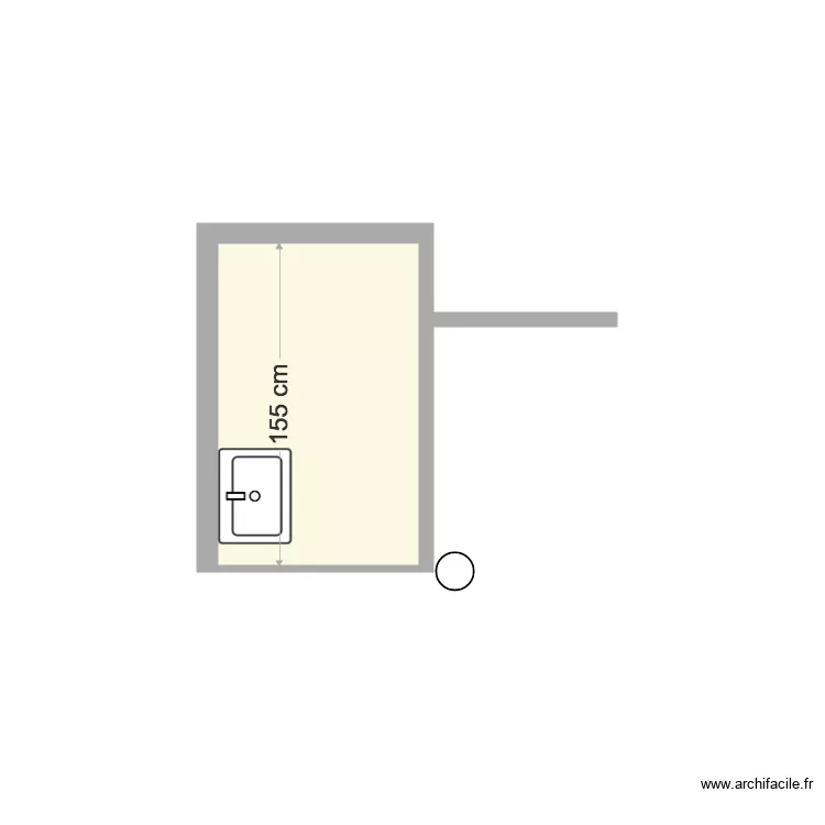 104 OBERKAMPF SALLE D EAU DANS CHAMBRE. Plan de 