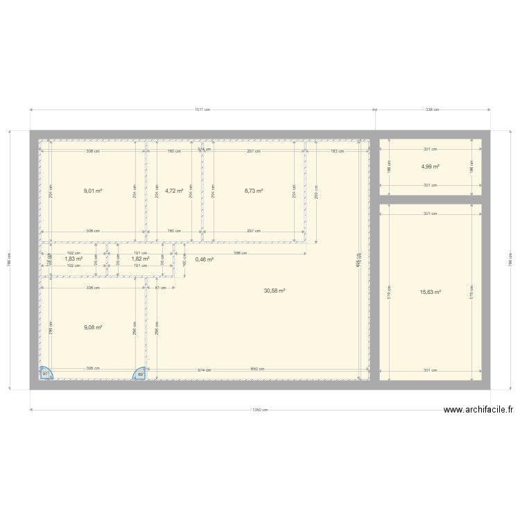 nouveau 10. Plan de 10 pièces et 156 m2