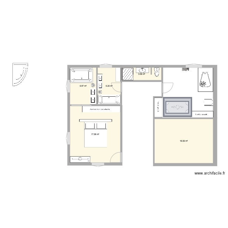 1er étage moulin. Plan de 0 pièce et 0 m2