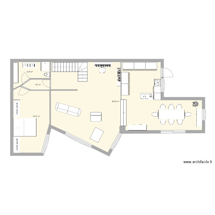 Rez de chaussée BIs. Plan de 0 pièce et 0 m2