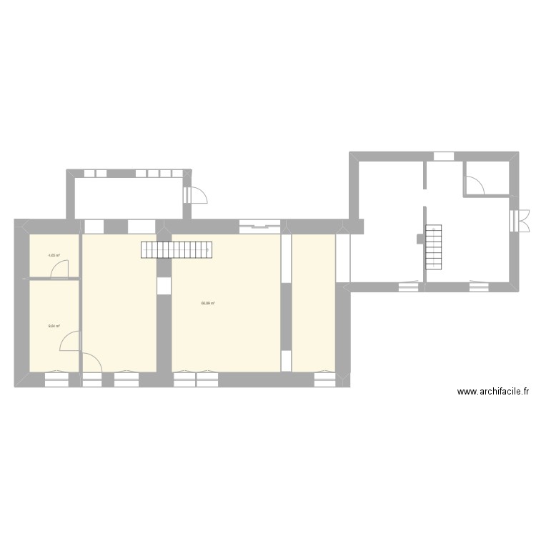 Base maison Archambault. Plan de 3 pièces et 81 m2