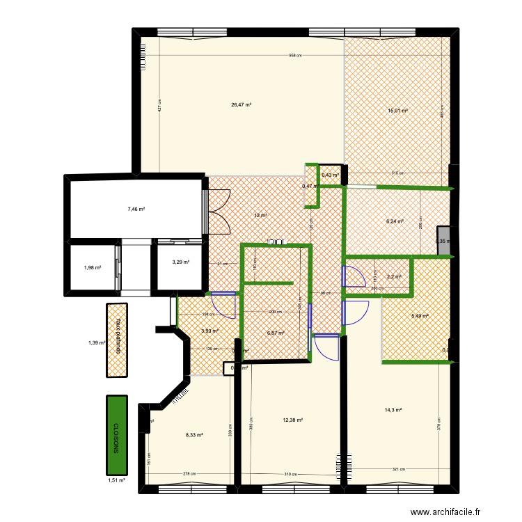 PLAN CLOISONS + F. plafonds. Matthieu. Plan de 0 pièce et 0 m2