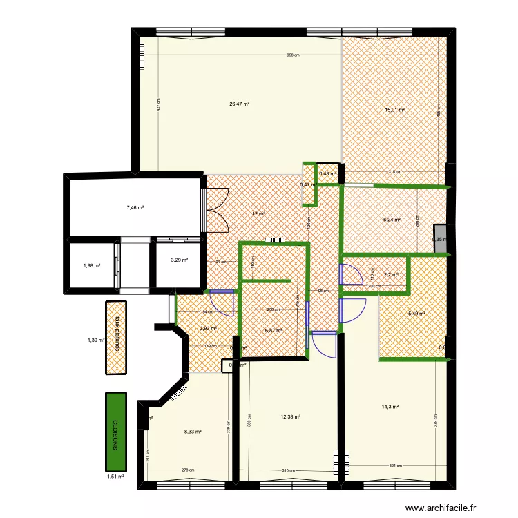 PLAN CLOISONS + F. plafonds. Matthieu. Plan de 
