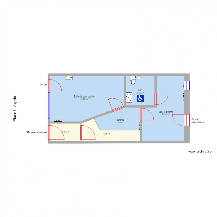 Cabinet médical Lafayette. Plan de 0 pièce et 0 m2