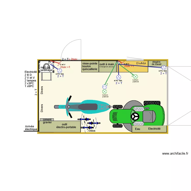 Garage &eacute;lectricit&eacute;01. Plan de 