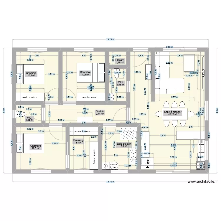Location meuble. Plan de 