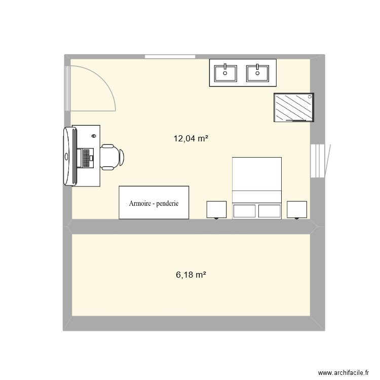 plan de masse transformation garage. Plan de 2 pièces et 18 m2