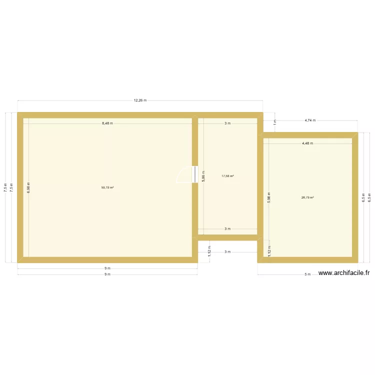 maison. Plan de 5  et 102 m²