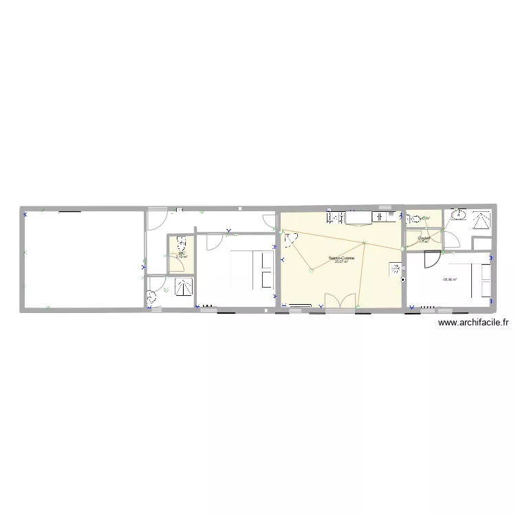 Plan long&egrave;re electricit&eacute;. Plan de 