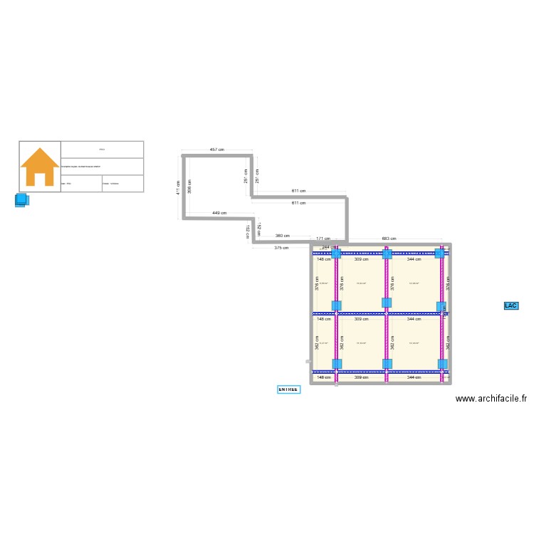 Plan chalet beaulac stratford. Plan de 14 pièces et 70 m2